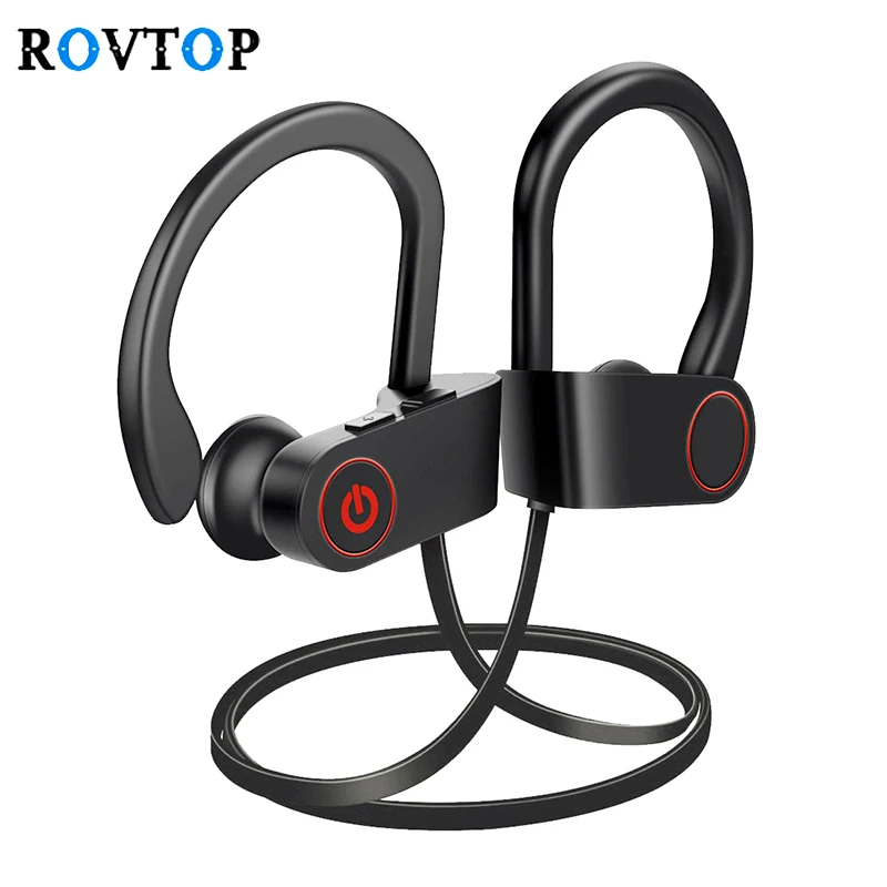 

Rovtop Bluetooth Headphones IPX7 Waterproof Wireless Earphones Sports Bass Stereo Earbuds With Mic for iPhone Xiaomi Samsung