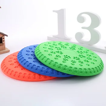 

Three Color Dog Toys Flying Disk Training Environmental Sports Pet Toys Dogs Interactive Toy Soft Natural Rubber Flying Disk
