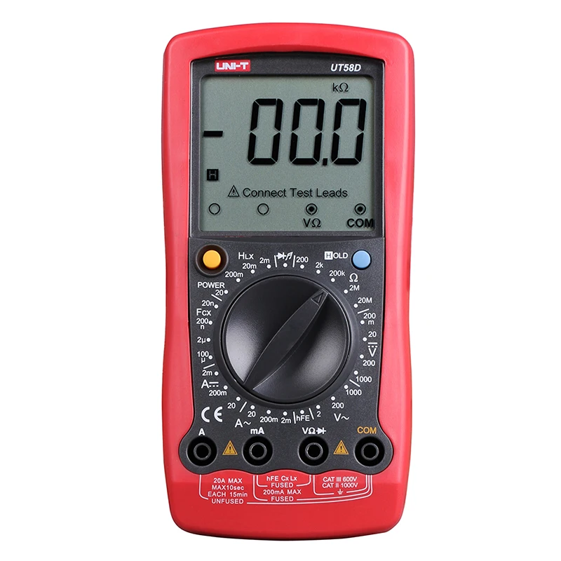 

UNI-T UT58D Digital Multimeter Ammeter Ohm Volt Meter Capacitance Inductance Digital Universal Meter LCD Count 1999 AVO Meter