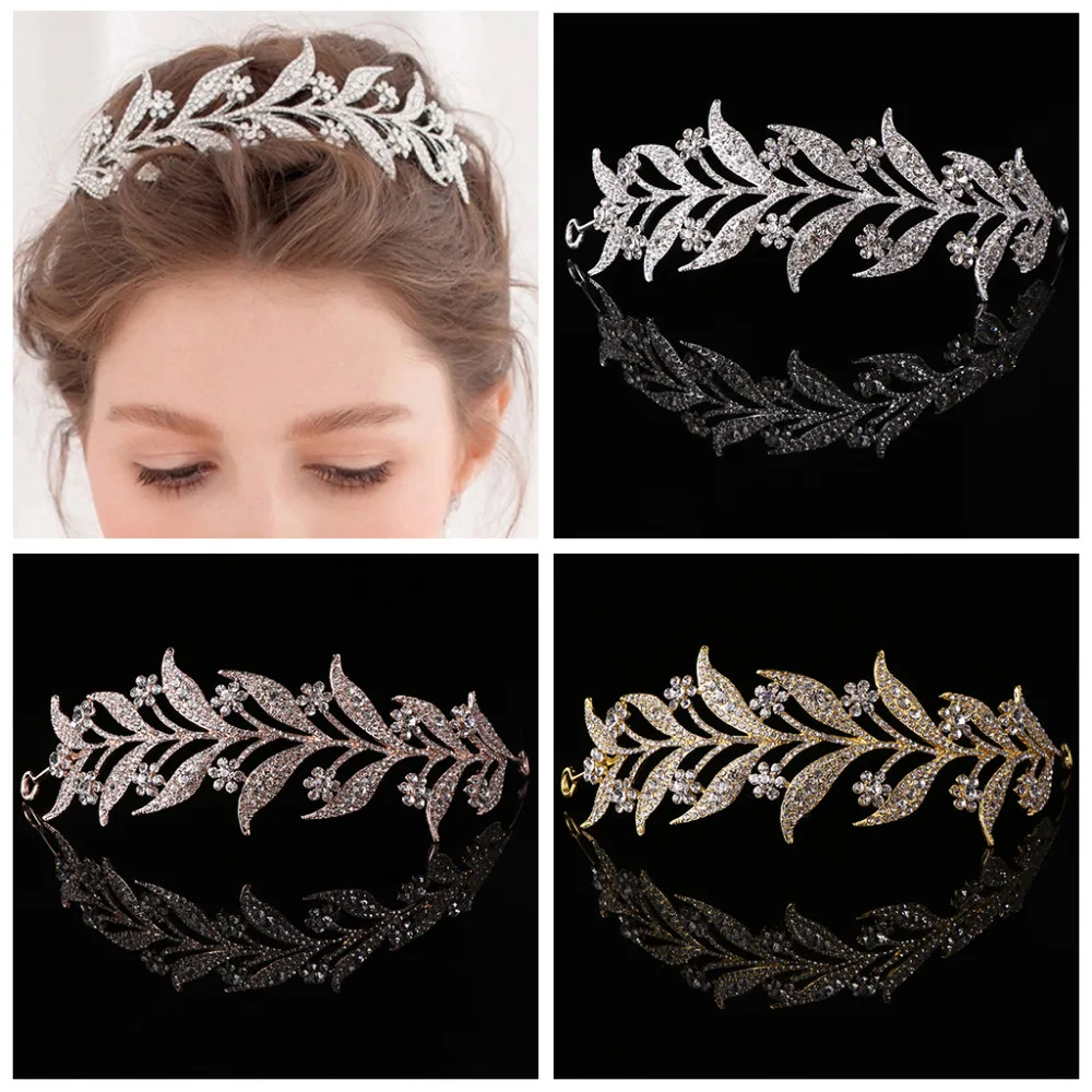 100% Wahr Blatt Stil Crown Braut Hochzeit Tiara Prinzessin Schmuck Frauen Luxus Königin Decor Haar Schmuck Schmuck & Zubehör