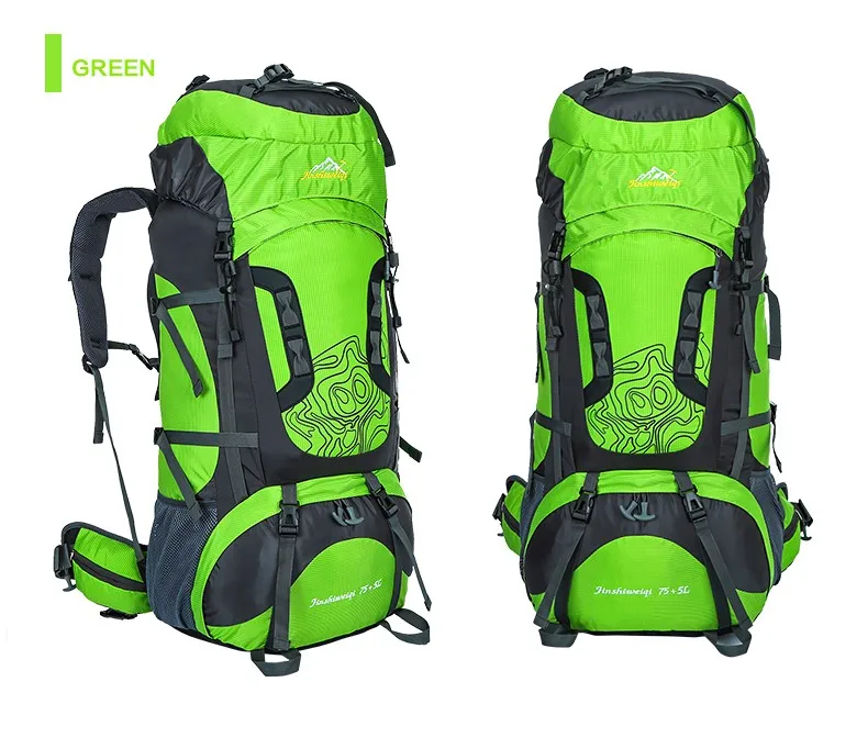 80L Outdoor Backpack Unisex Large Professional Mountaineering Backpack Waterproof Nylon Bags Climbing Hiking Camping Rucksack