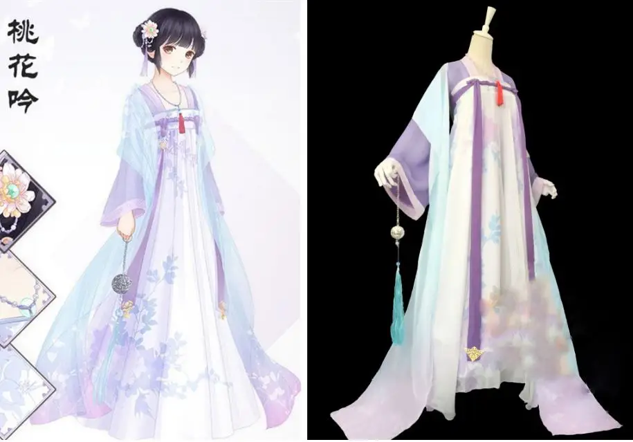 

Tao Hua Yin Nikki Around the World Series Print Chiffon Costume Hanfu Stage Performance or Cosplay Costume Lolita Hanfu