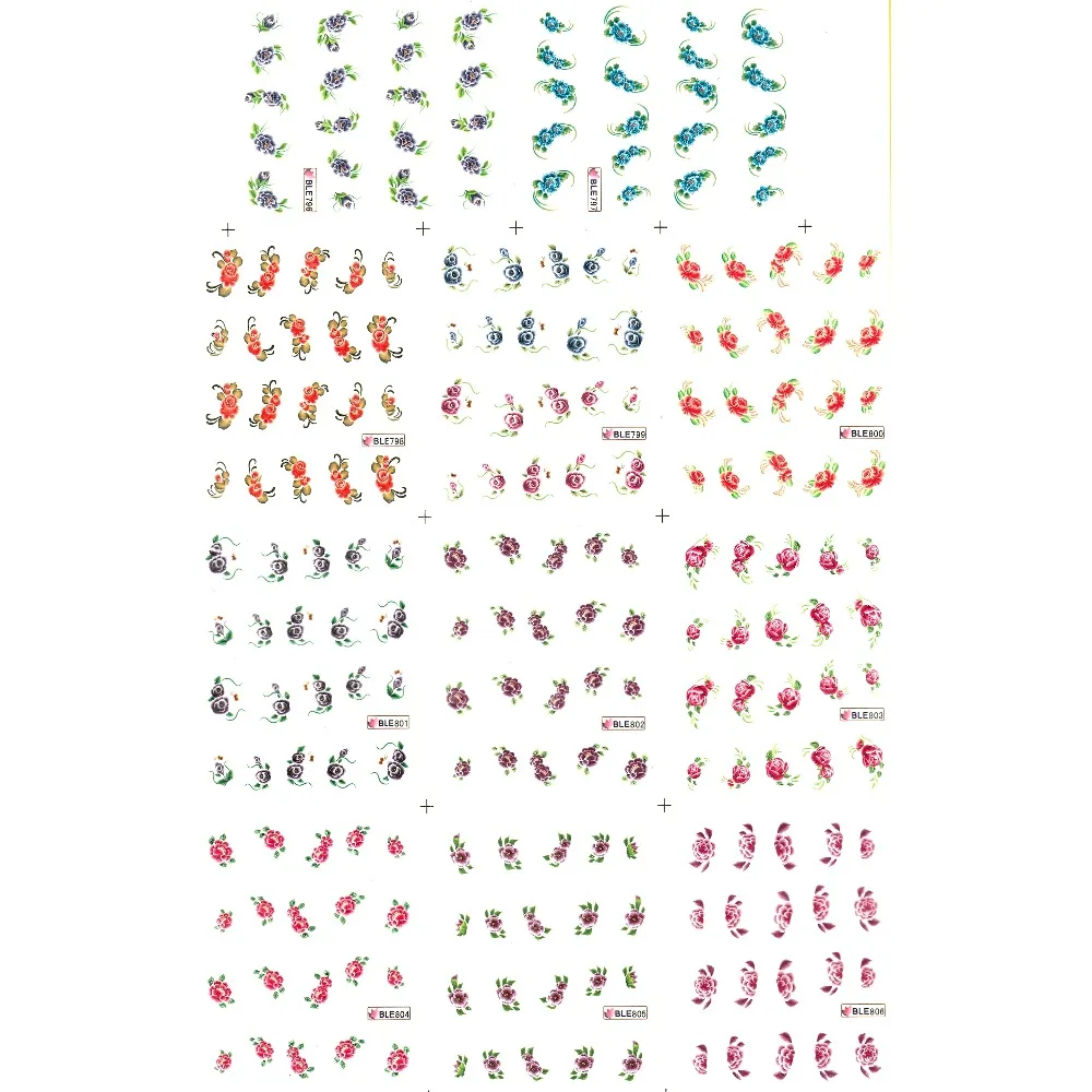 

11 PACKS/LOT UPRETTEGO NAIL ART BEAUTY WATER DECAL SLIDER NAIL STICKER FLOWERLEMON VERBENA BELL FLOWER VIBURNUM BLE796-806