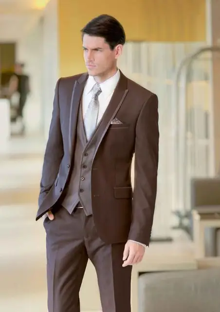 pant coat for groom Italian Latest Wedding Coat Men Pant Suits Designs Brown