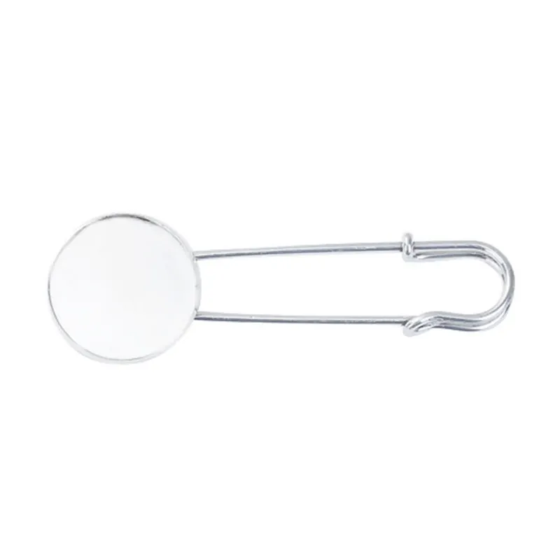 

DoreenBeads Iron Based Alloy Pin Brooches Findings Round Antique Silver Cabochon Settings (Fits 25mm Dia.) 8.1cm x 2.7cm, 1 PC