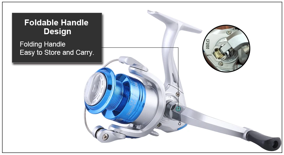 GLUREE Plating Fishing Spinning Reel Carp Fishing Reel CF1000~6000 10BB 5.21 Gilded Line Cup LeftRight Handle Saltwater Wheel (15)