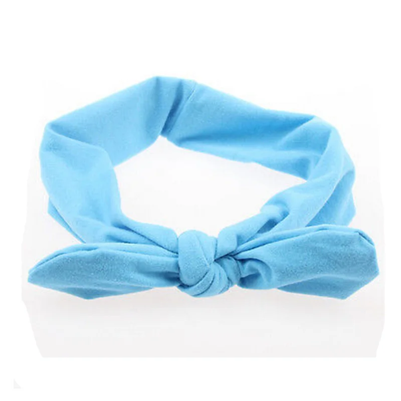 Sky Blue 1 шт., женская мода, эластичная простая повязка для волос с кроличьим бантом, повязка на голову, повязка на волосы "тюрбан", аксессуары для волос - Цвет: Sky Blue
