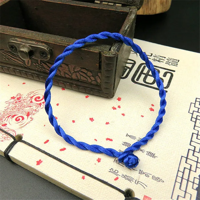 50 шт., классический плетеный браслет на удачу Kabbalah, красные браслеты, ювелирные изделия, браслет дружбы, вечерние, подарок для женщин и мужчин - Окраска металла: Blue 4mm