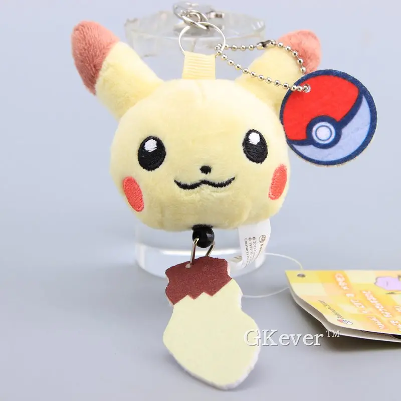 

Cartoon Cute Pikachu Plush Pendant with Keychain Bag Accesory Pikachu Mini Stuffed Dolls 7 CM Girls Lovely Gift