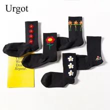 Urgot/5 пар креативных коротких носков для женщин Простые художественные подсолнухи китайский стиль Счастливые хлопковые носки для девочек Meias