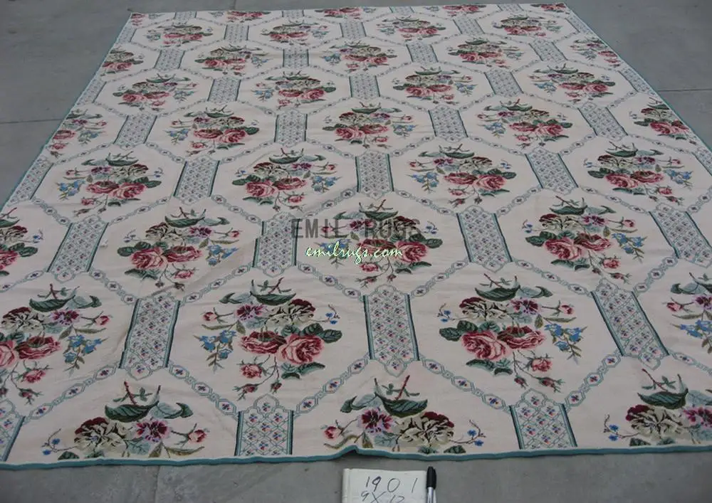 

New Price French Needlepoint 100% Wool Floral Carpet Antique Chinese Hand-made Wool Sofa Floor Use