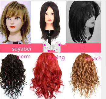 

35CM hair length 100% Natural Human Hair Training Mannequin Head displaying Professional Hairdressing Practice Head For Barber