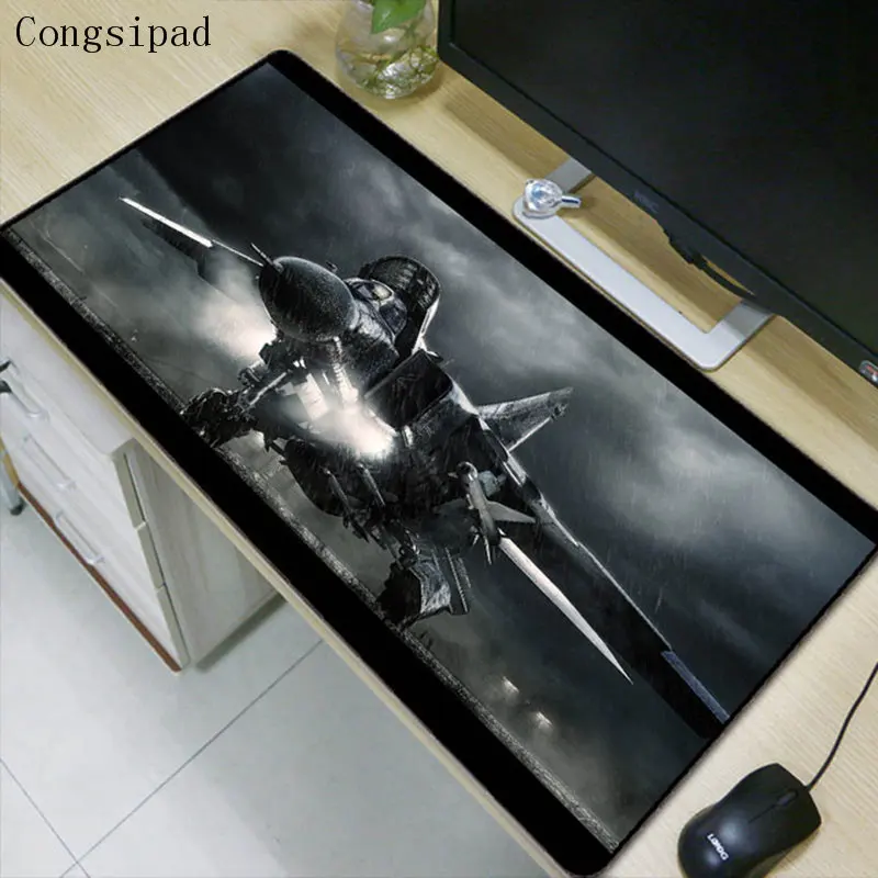 Congsipad Fighter Jet In Rain большой игровой коврик для мыши с запирающим краем 40*90 см