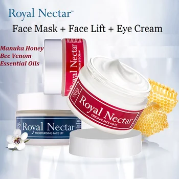 

NewZealand RoyalNectar SkinCare Set Manuka Honey Bee Benom Essential Oils Face Mask Moisturising Face Lift Night Cream Eye Cream