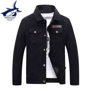 

Tace & Shark Men's Short Jacket Fashion Design Turn-down Collar Corduroy Jacket Shirt High Quality chaquetas hombre Casual Coat