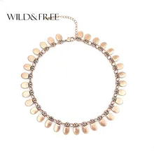 Новое поступление, Женское Ожерелье-чокер из цинкового сплава в стиле панк, винтажное Позолоченное серебряное Овальное Металлическое ожерелье с подвеской, модное колье-ошейник