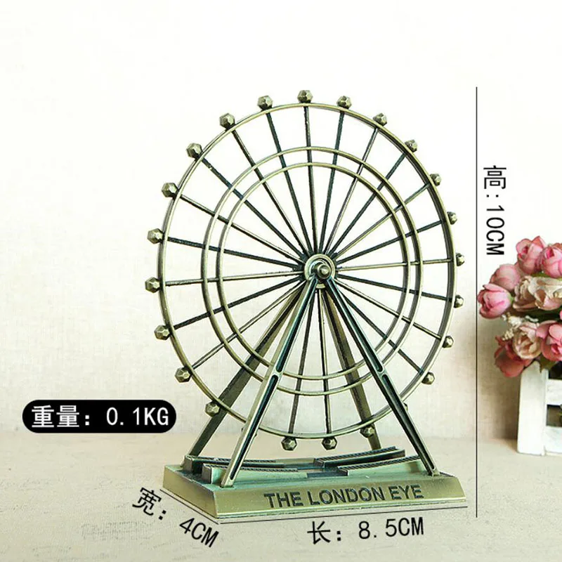 Nordic украшения London Eye колесо обозрения офисе бар магазин Украшение стола исследования Декор гладить металла подарок на день рождения ремесла YWSM43 - Цвет: ferris wheel model