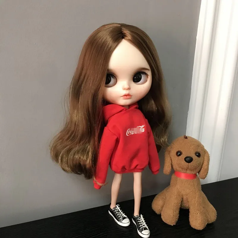 1/6 Модная Кукла шляпа Толстовка Blyth одежда для Pullip Красная толстовка для blyth licca ob24 30 см кукла аксессуары для куклы Барби