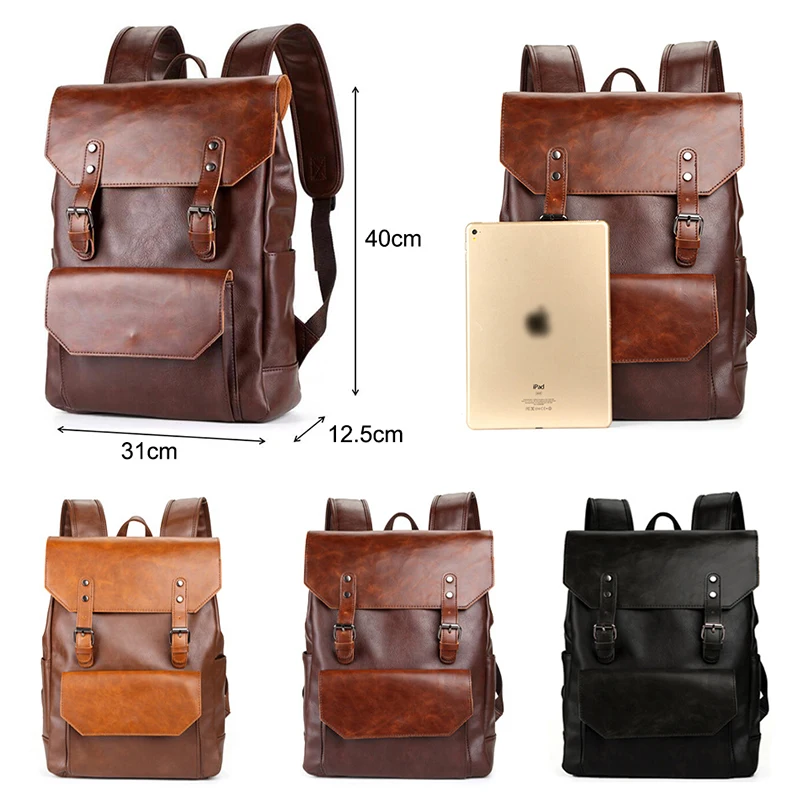 Популярный многофункциональный модный мужской рюкзак, винтажный кожаный рюкзак, кожаная школьная сумка, нейтральная портативная износостойкая дорожная сумка