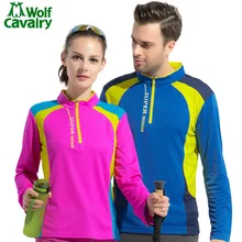Кавалерийский волк новая быстросохнущая футболка для улицы Мужская быстросохнущая одежда с длинными рукавами Осенняя быстросохнущая одежда с круглым вырезом 500 г
