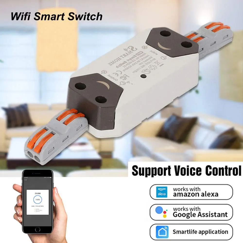 

Timethinker 2Pcs Smart Home DIY WiFi Switch Breaker Light Switches Domotica Interrupter for Google Home Alexa Remote Controller