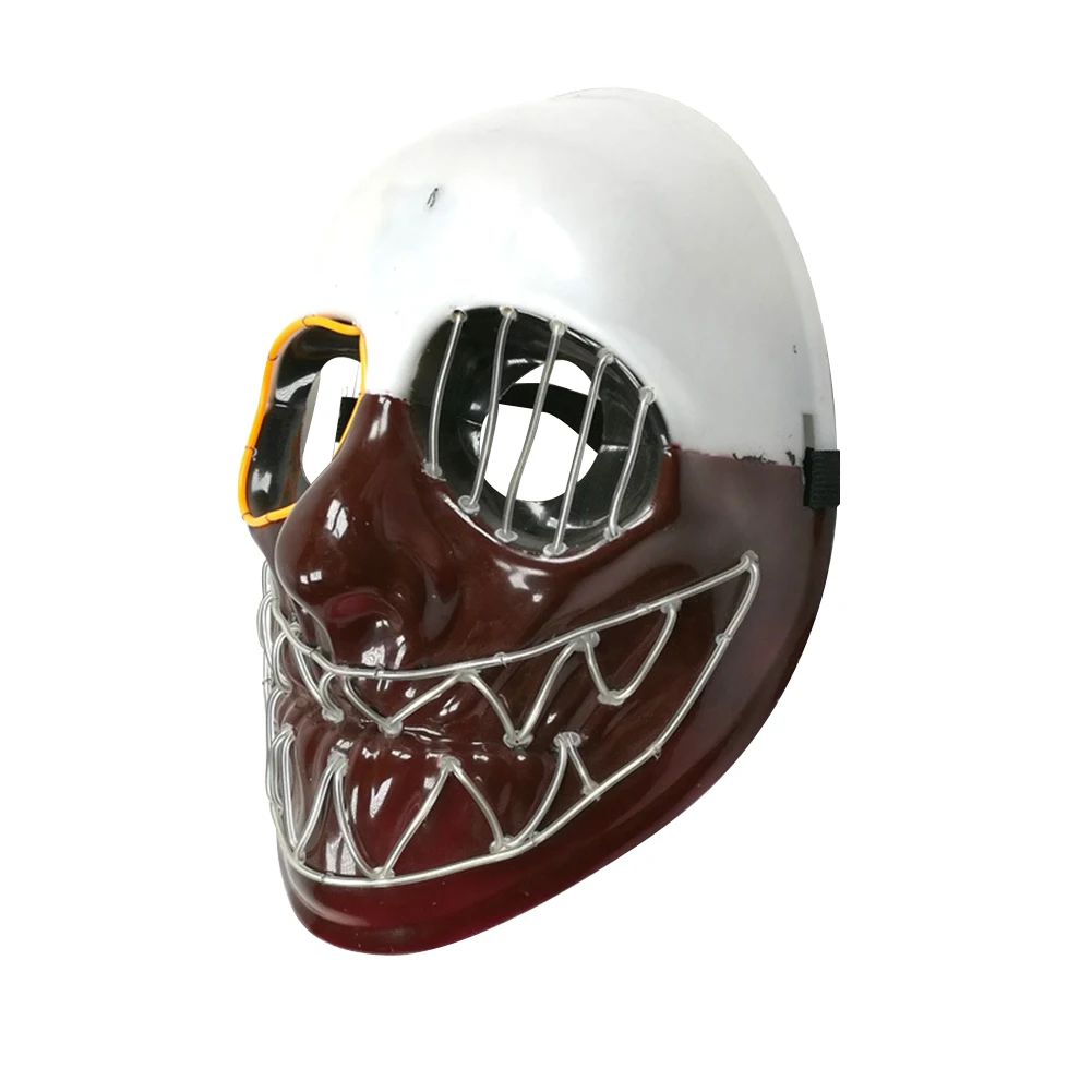 EL Wire маска мигающая Косплей светодиодный маска в форме головы скелета Маска для светящейся танцевальной маски для карнавала вечеринки украшение на Хэллоуин