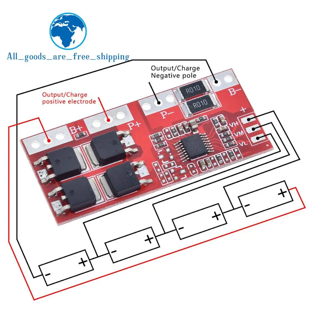 

Smart Electronics 4S 30A High Current Li-ion Lithium Battery 18650 Charger Protection Board 14.4V 14.8V 16.8V Overcharge