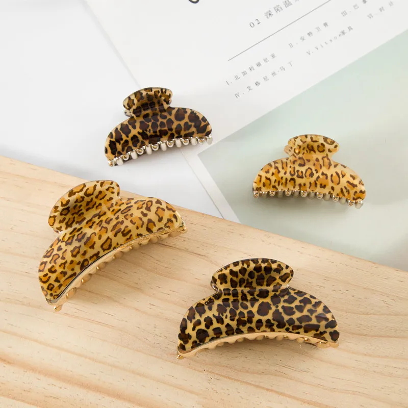 

New Fashion Hair Clips Grab Clip Leopard Women New Acrylic Butterfly Clips Hair Accessories Large Hair Claws Hair Styling Tool