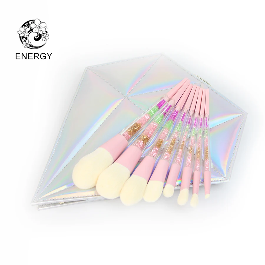 

ENERGY Brand 8pcs Colorful Diamond Handle Rainbow Makeup Brushes Make Up Brush Set Brochas Maquillaje Pinceaux Maquillage B08SP