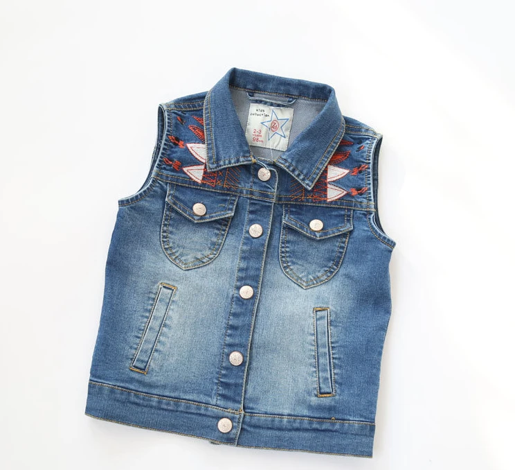 Autumn Spring New Arrival Boys Girls High Quality Denim Vest Kids