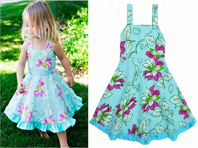 Baby girls dress suspender summer style Floral Toddler girls dress hot sale party children clothing frock vestido roupa infanti (2)