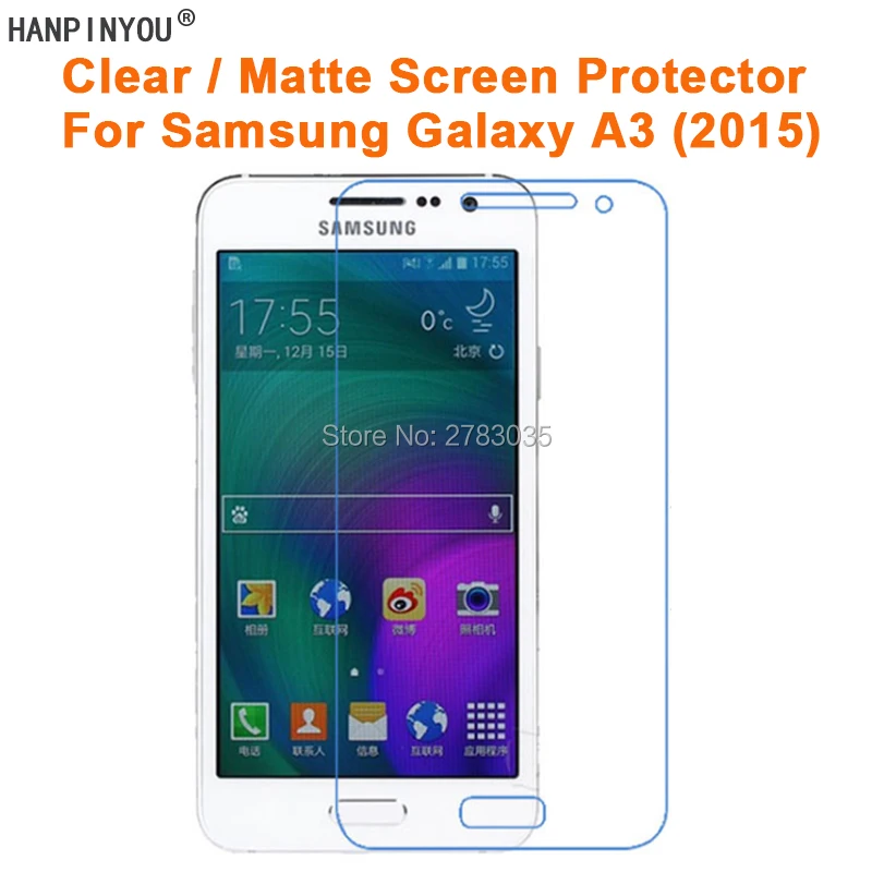 Защитная пленка для Samsung Galaxy A3 (2015) A300 A3000 прозрачная глянцевая/Антибликовая