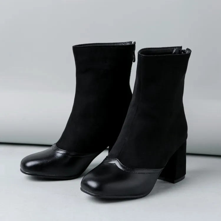 

Big Size 9 10 11-16 boots women shoes ankle boots for women ladies boots Zip round head after stitching