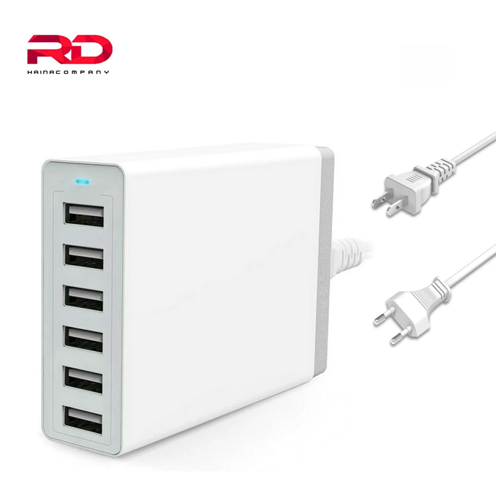 6 портов Cargador USB несколько USB зарядное устройство адаптер интеллектуальная USB Настольная зарядка Movil Быстрая зарядка 5 в 10 А макс для xiaomi