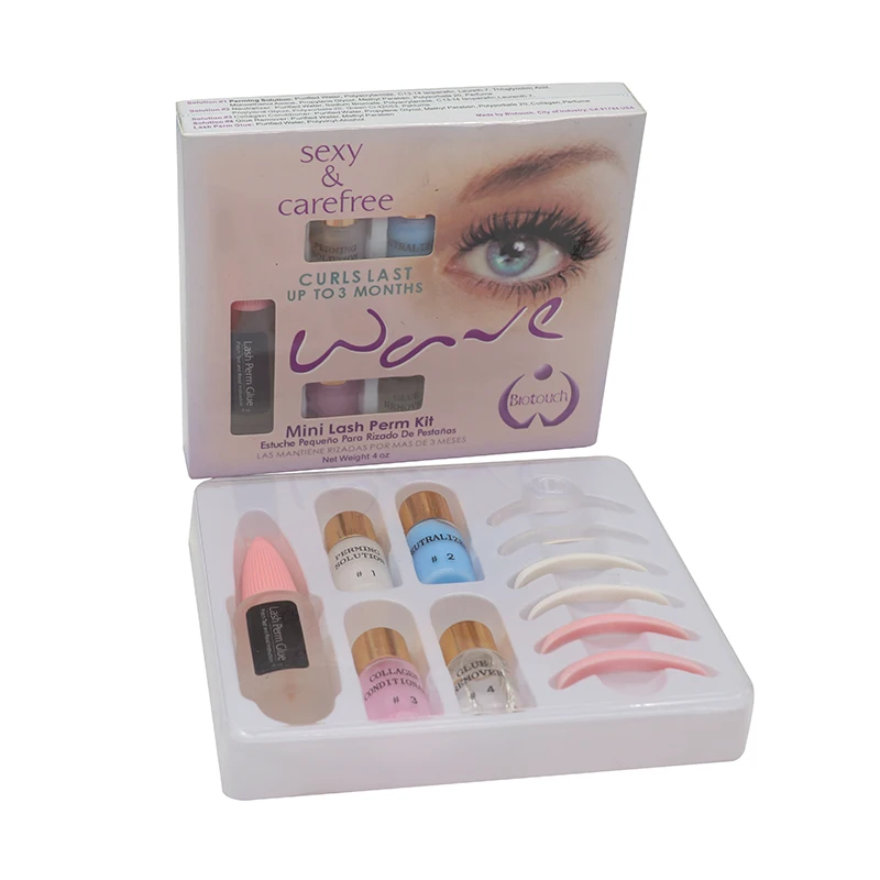 

USA Biotouch Mini Eyelash Perm Lotion Super Wave Lash Perming Curler Rod Glue Kit Eyelashes Waved Liquid Permanent Makep Tools
