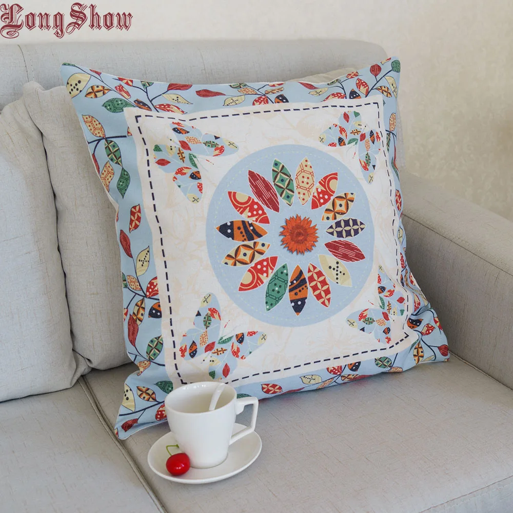 Чехол для подушки из хлопка и льна с рисунком фламинго 45x45 см|pillow case|embroidered pillow