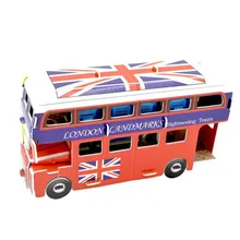 3D стереоскопическая головоломка двухэтажный автобус, транспортное средство модель детей творческий DIY Сборка игрушки ручная сборка головоломки паззлы