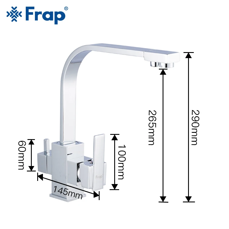 Frap chrome Кухня Раковина кран 360 градусов вращения с очистки воды особенности три способа горячей и холодной воды смеситель F4352