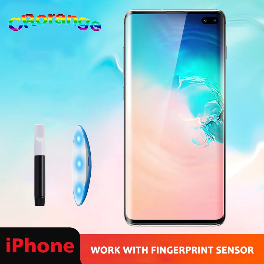 

Full Cover Fully Transparent UV Glue UV Liquid For iPhone 7 Plus 6 6s Plus Screen Protector For iPhone X XS XR XS Max UV Glass