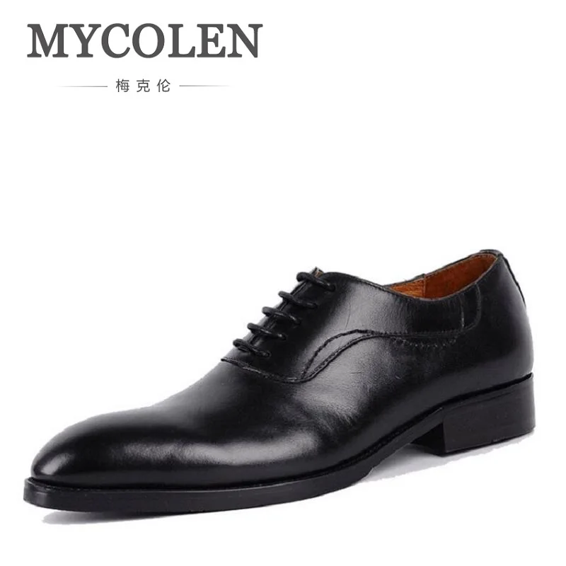 

MYCOLEN Brand Fashion Men Dress Shoes Luxury business Oxford Shoes For Men Black Leisure Men Oxfords chaussure homme cuir