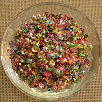 

5000pcs(50g) 4-5mm Cup Blossom Flower Shape Loose Sequins Glitter Paillette Sewing,Wedding Craft Kid DIY Garment Accessories