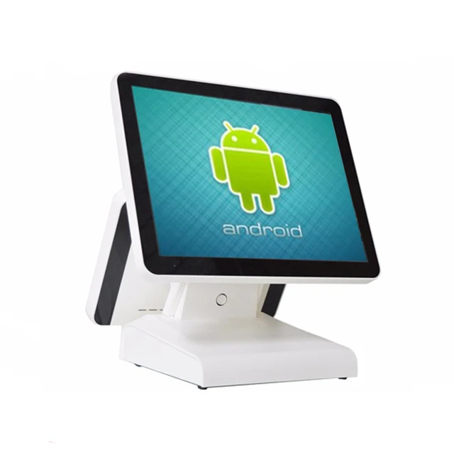 Cheap 15Inch Android All In One POS System Dual Screen Touch Cash Register And 80mm Thermal Printer And 410mm POS Cash Drawer Cheap 15Inch Android All In One POS System Dual Screen Touch Cash Register And 80mm Thermal Printer And 410mm POS Cash Drawer