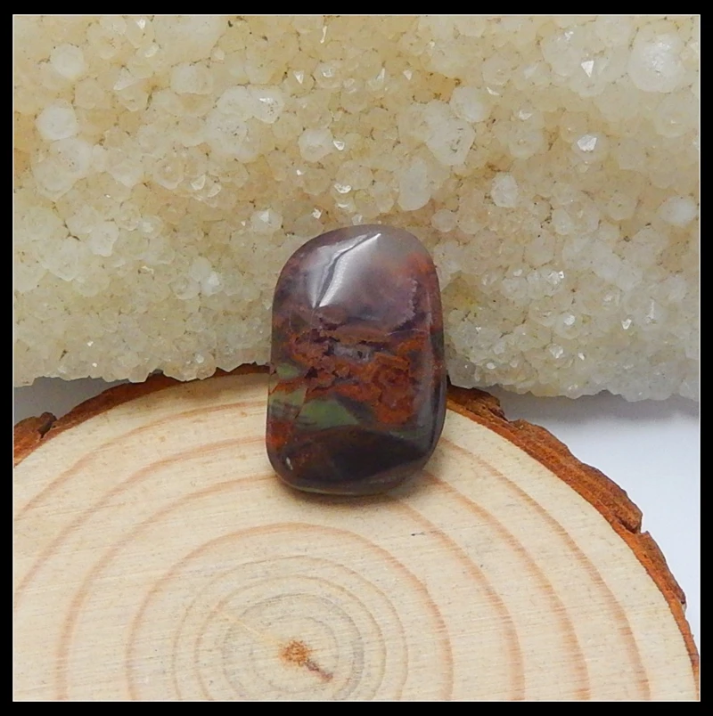 

Sale 1Pcs Natural Stone Mushroom Jasper Gemstone Cabochon 23x16x6mm 3.5g