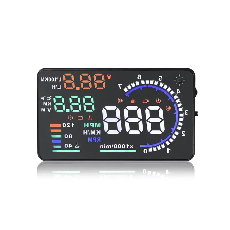 

GEYIREN A8 5.5" HUD Car Head Up Display LED Windscreen Projector OBD2 Scanner Speed Warning Fuel Consumption Data Diagnostic