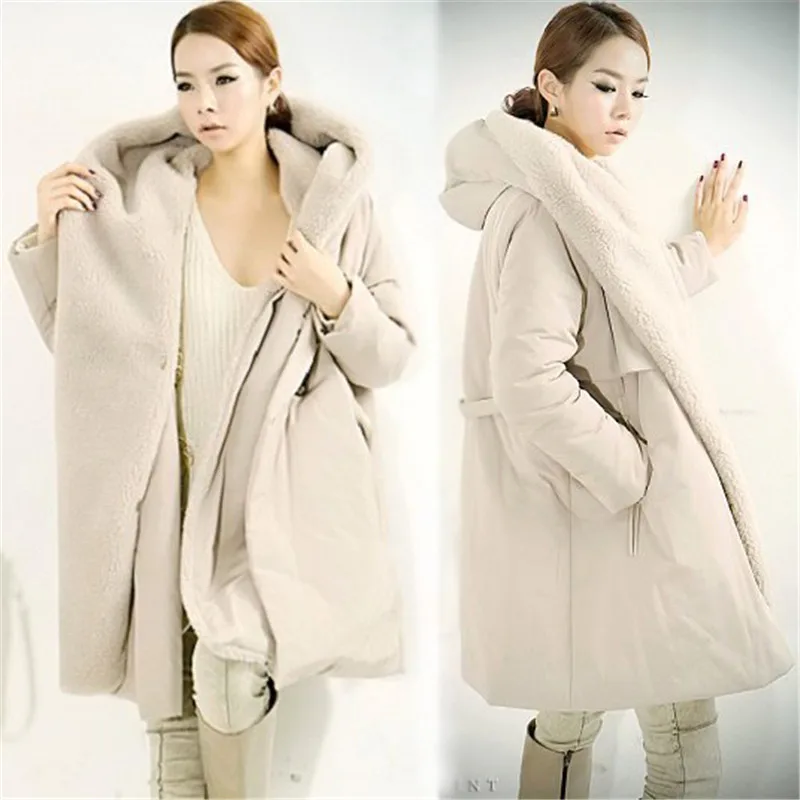 

Woman winter coat Korean fashion clothing Winter women's plus size jacket Hooded Women's warm jackets Imitation lambs wool K3920