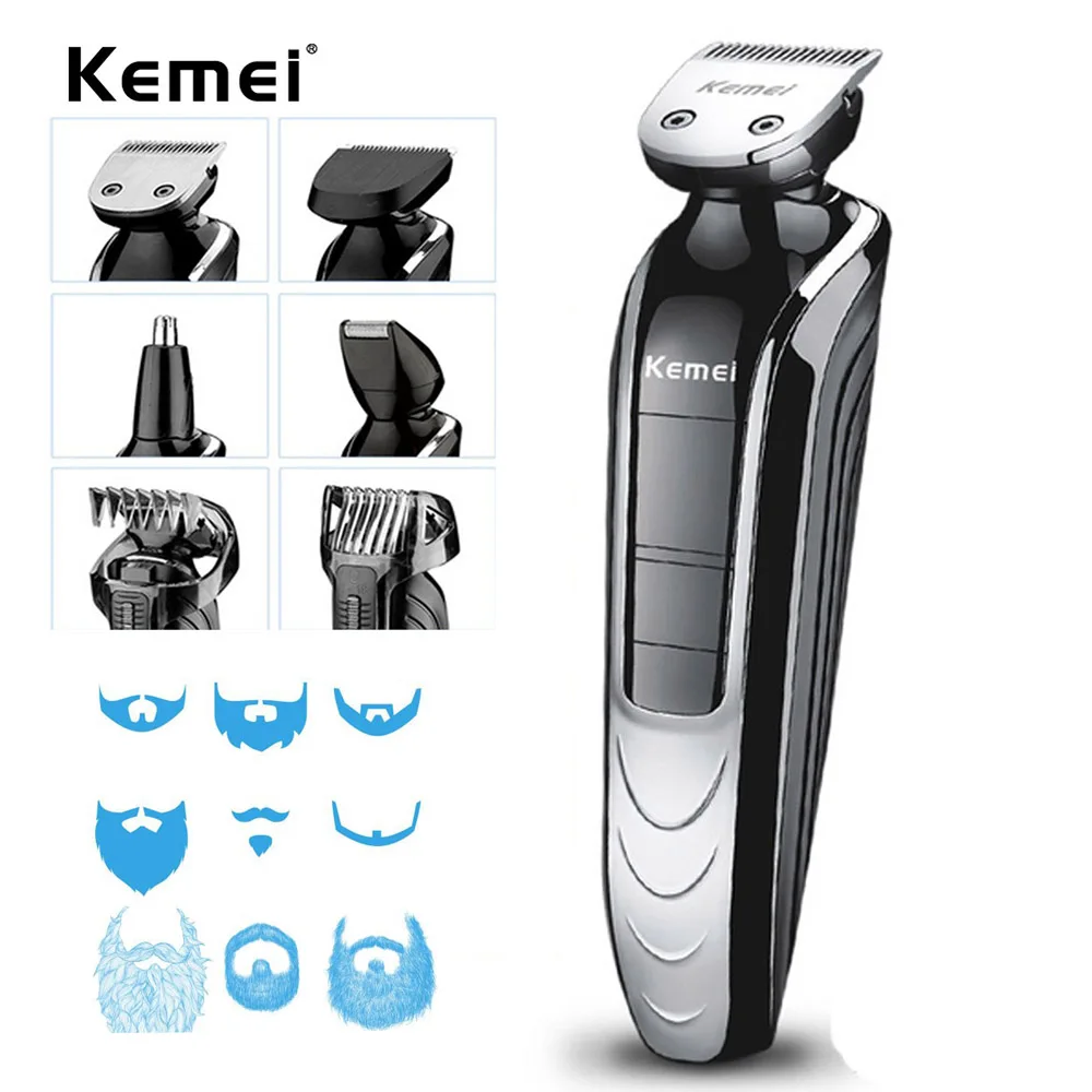 

Kemei-1832 rechargeable Waterproof Cutting Haircut Electric Hair Clipper Shaver razor beard Trimmer nose ear Shaving Machine kit