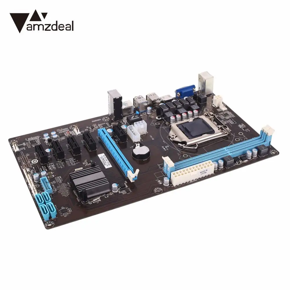 Amzdeal высокая скорость H81 6GPU Mining материнская плата расширитель Riser Card PCI E 1X 16 слотов