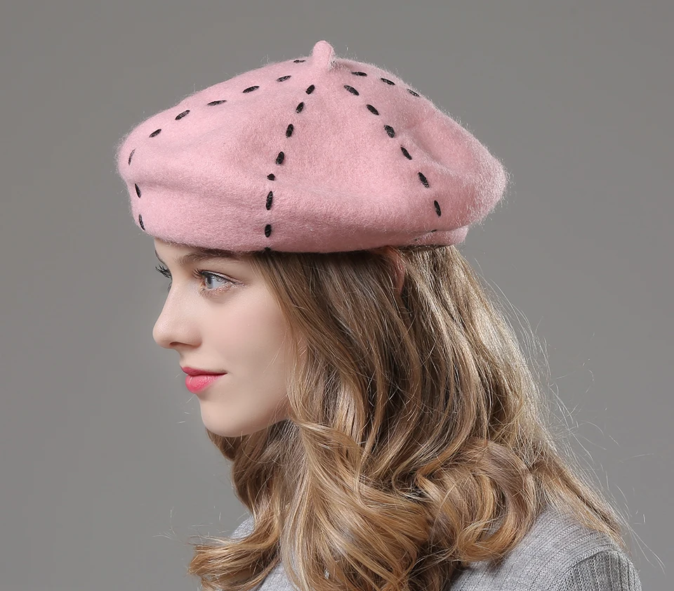 Womens Beret Wool Hat High Quality 2018 New Hat Berets For Girls Casual Warm Women Winter Hats Beanies (8)