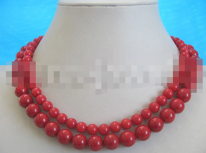 

FREE SHIPPING>>>@@ > 1093 perfect round red coral necklace
