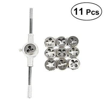 

11 Pcs Metric Die Set with Wrench M7 M10 M8 M6 Steel Threading Tool Coarse Screw Die Cutting Tapping Tool